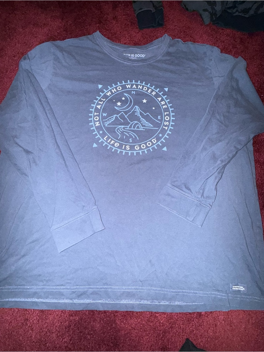 Life is good long sleeve crusher tshirt xxxl travel hiking exploration mens